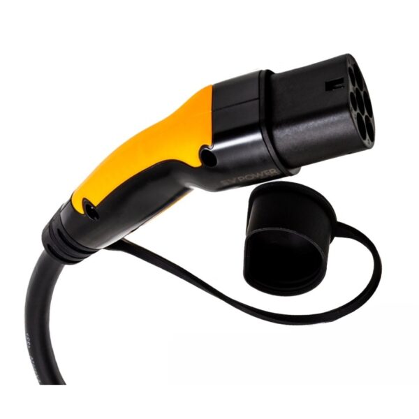 EV POWER TYPE 2 TO TYPE 2 LEAD, 22KW/32 AMP, 1P/3P (BLACK/ORANGE GS) - Image 2