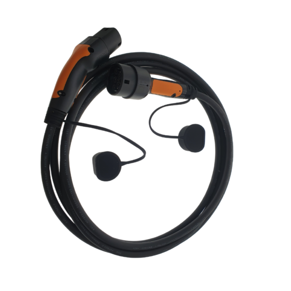 EV POWER TYPE 2 TO TYPE 2 LEAD, 22KW/32 AMP, 1P/3P (BLACK/ORANGE GS) - Image 5