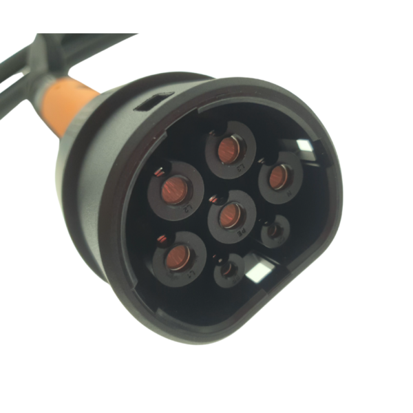 EV POWER TYPE 2 TO TYPE 2 LEAD, 22KW/32 AMP, 1P/3P (BLACK/ORANGE GS) - Image 7